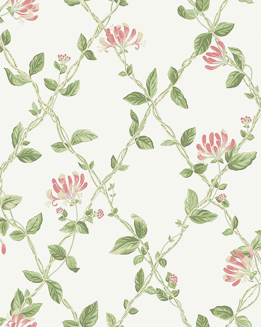 The pattern Honeysuckle from Boråstapeter Floral pattern HD phone wallpaper