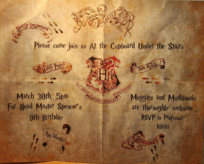 The Happenings Of An Absent Mind: Harry Potter Party Invites!!!, marauders map HD wallpaper