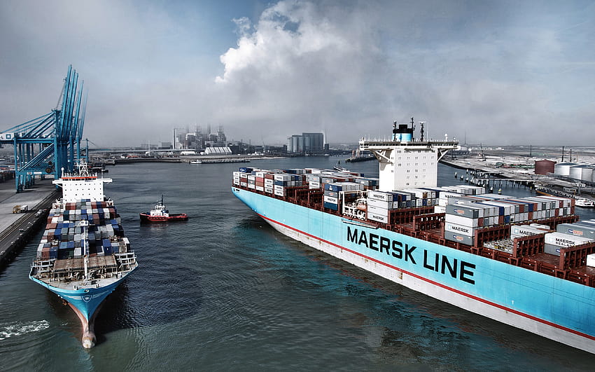 Container ship Maersk Line ship 3840x2400 HD wallpaper