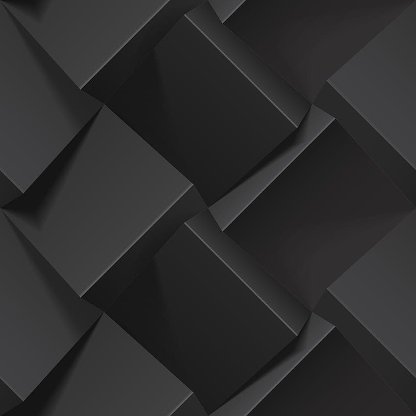 Dark abstract seamless geometric pattern. Realistic 3d cubes from black paper. Vector template for , textile, fabric, wrapping paper, backgrounds. Texture with volume extrude effect. 4727232 Vector Art at Vecteezy HD phone wallpaper