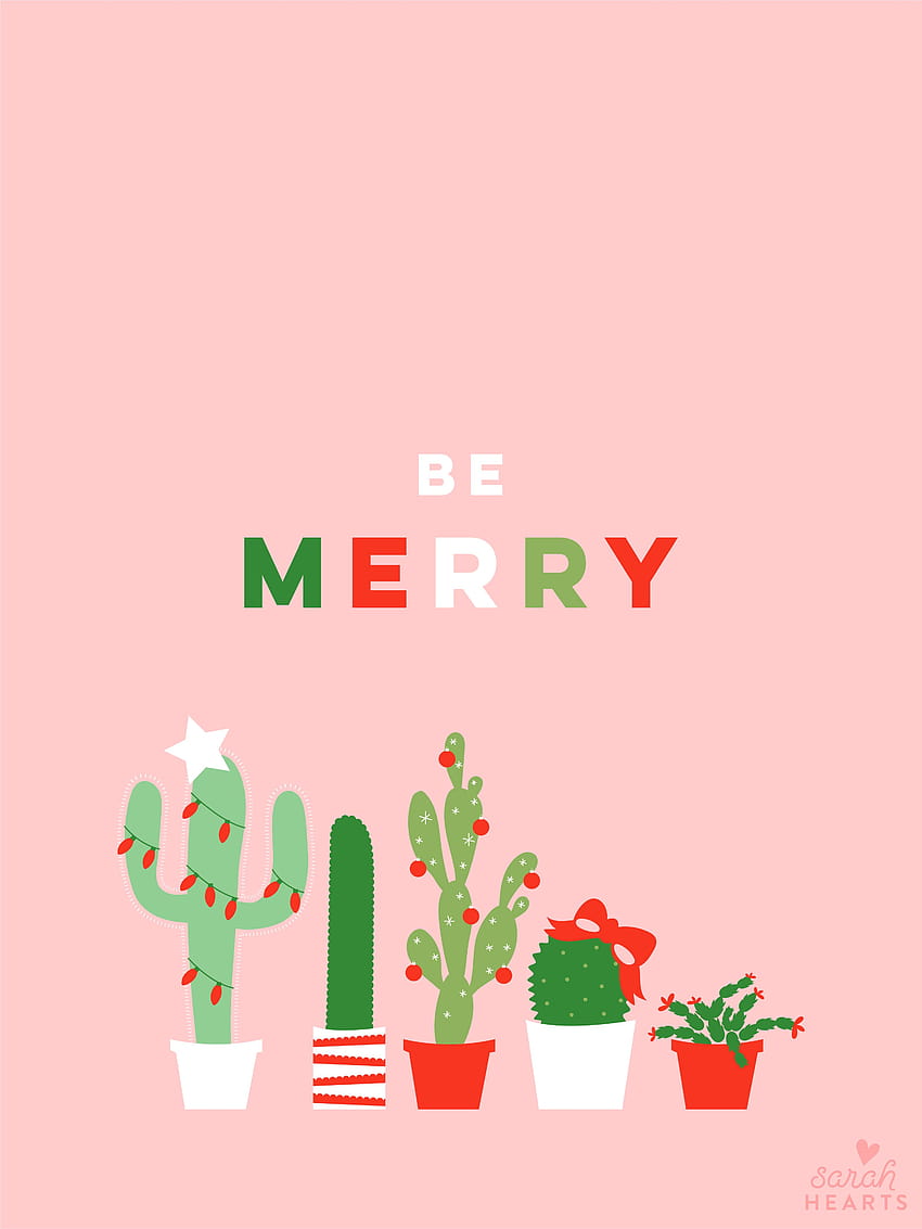 December 2017 Christmas Cactus Calendar, super cute christmas HD phone wallpaper