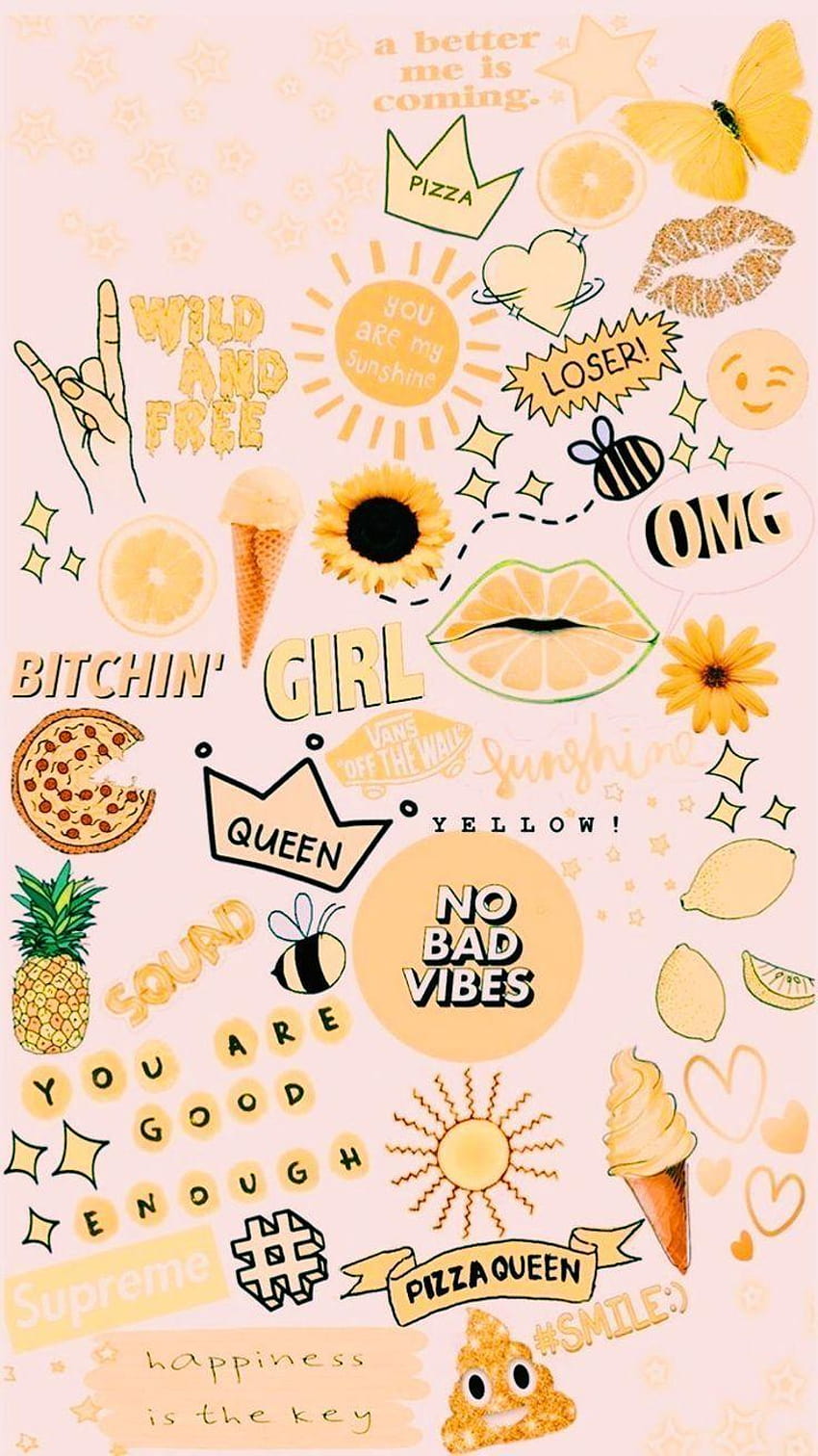 Citações estéticas de felicidade do Tumblr, estética amarela Papel de parede de celular HD