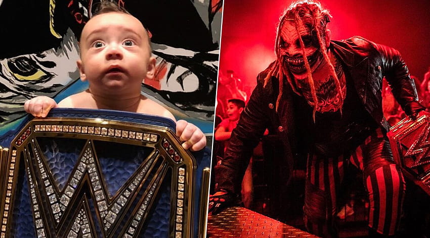 Bray Wyatt z The Fiend dzieli się uroczym m syna Knasha z nowym pasem WWE Universal Championship, mówi, że podoba mu się niebieski tytuł! Tapeta HD