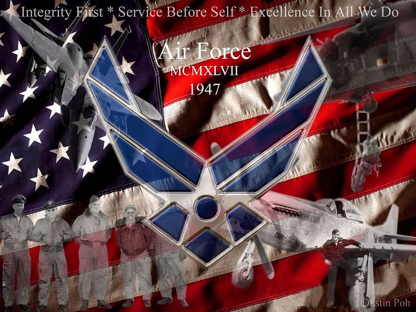 Najlepsza 4 Akademia Sił Powietrznych na biodrze, logo amerykańskich sił powietrznych Tapeta HD