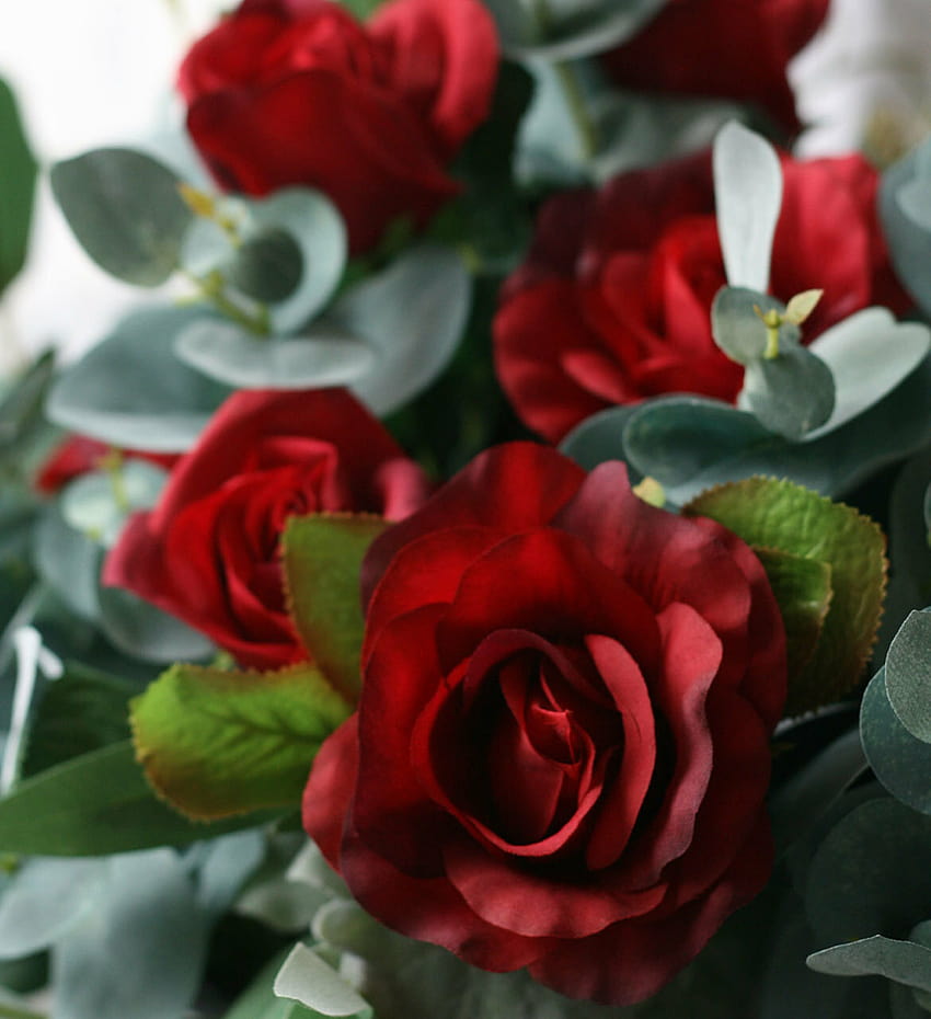 Bouquet da sposa in seta + fiori da sposa artificiali, fiori artificiali da sposa Sfondo del telefono HD