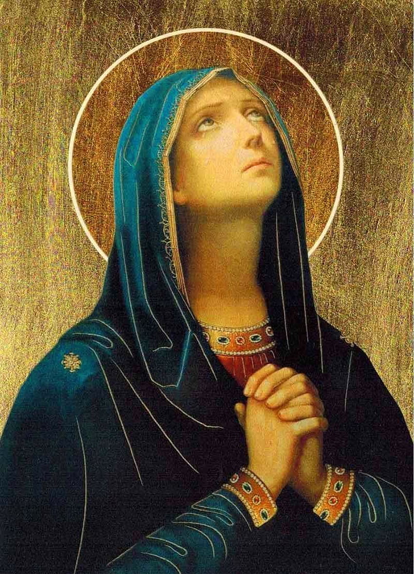 Virgin Mary POSTER A4 Our Lady of Sorrows print Blessed Mother Holy Mary Madonna painting Catholic christian Religious Wall Art for Home Room Gift : Handmade Products, blessed virgin mary HD phone wallpaper