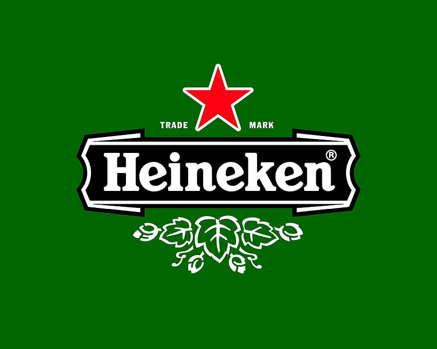 하이네켄 로고 맥주 녹색 배경, 맥주 로고 HD 월페이퍼