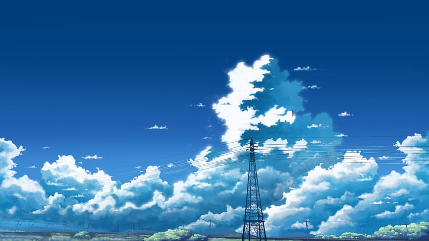 2560x1440 Anime Niebo, Anime Kraj, Chmury Tapeta HD