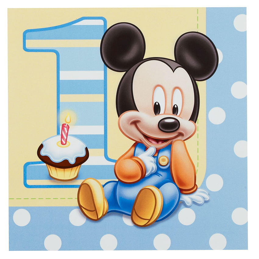 Baby Mickey Mouse 1st Birtay – Los mejores deseos de Happy Birtay fondo de pantalla del teléfono