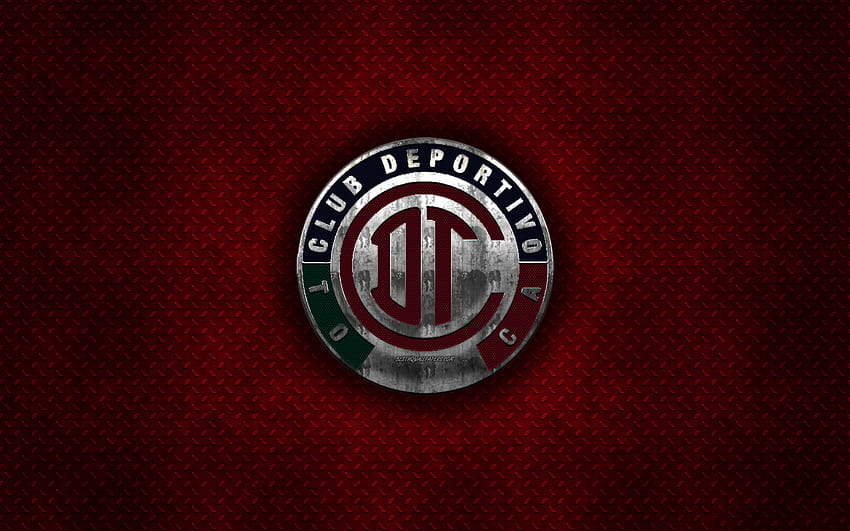 Deportivo Toluca FC、メキシコのフットボール クラブ、赤い金属の質感、金属のロゴ、エンブレム、Toluca de Lerdo、Liga MX、クリエイティブ アート、サッカー、解像度 2560x1600 の Toluca FC。 高品質、 高画質の壁紙