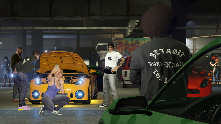 GTA Online Los Santos Tuners update adds a new car meet social space next week HD wallpaper