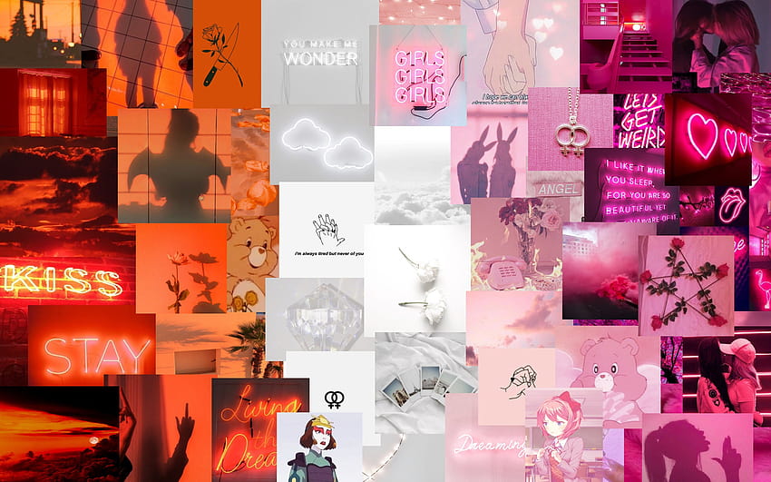 Lesbian aesthetic backgrounds I made! Not the MOST subtle in the world, but my parents still haven't noticed it on my Macbook, so good enough, lgbt aesthetic collage HD wallpaper