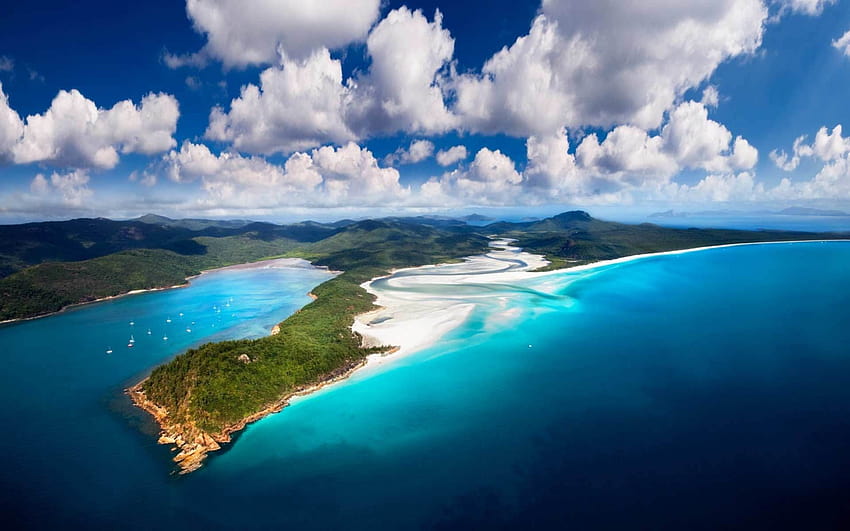 Whitsunday Beautiful Islands in Australia, barrier island HD wallpaper