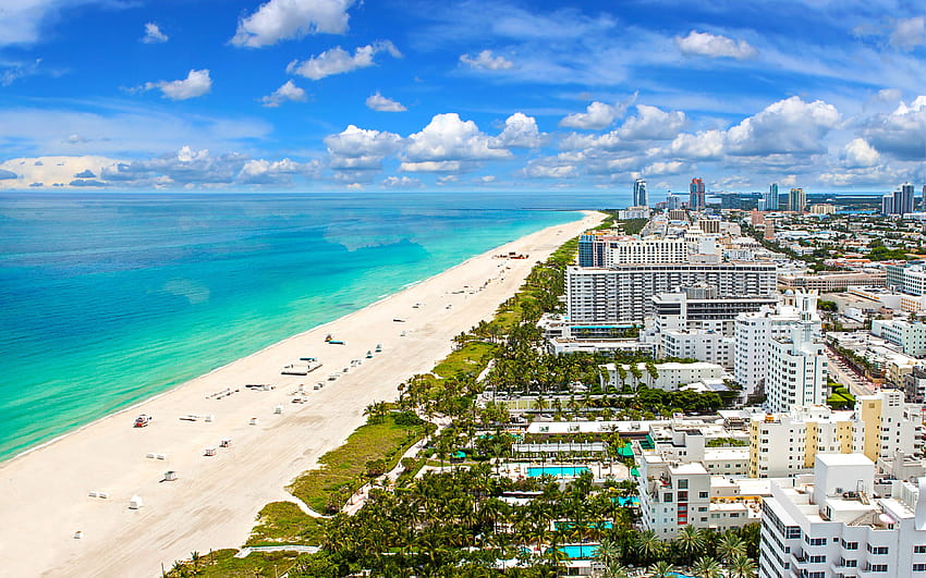 Miami Beach, resort, summer, ocean, beach, florida summer HD wallpaper