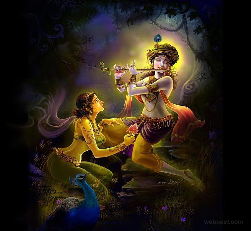 Sri Krishna Gemälde, Lord Krishna Gemälde HD-Hintergrundbild