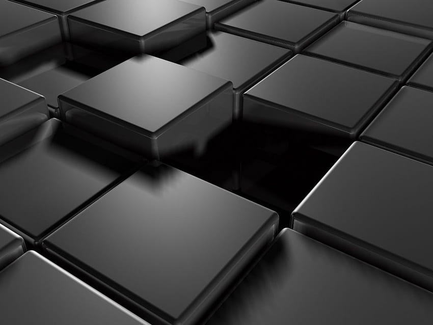 3D Black Abstract Group, black box HD wallpaper