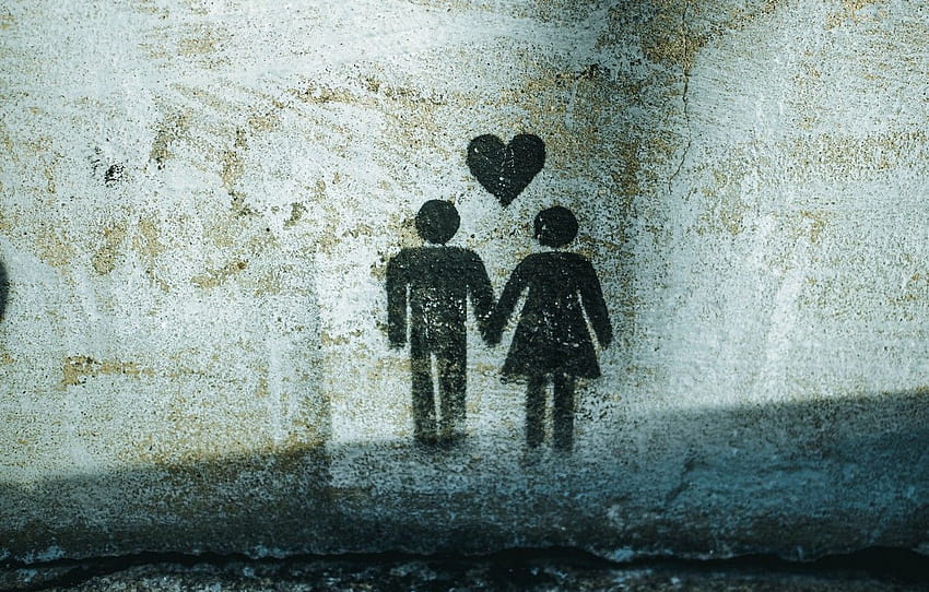 wall, love, graffiti, heart, art, mood, couple, textures, love couple girl HD wallpaper