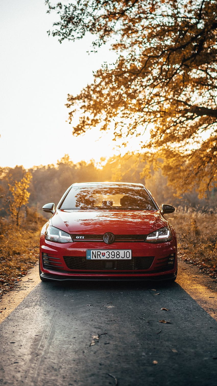 938x1668 volkswagen golf gti, volkswagen, car, red, front view iphone 8/7/6s/6 for parallax backgrounds, golf gti iphone HD phone wallpaper
