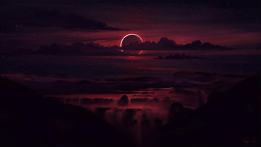 Eclipse angular, artista, arte del eclipse fondo de pantalla