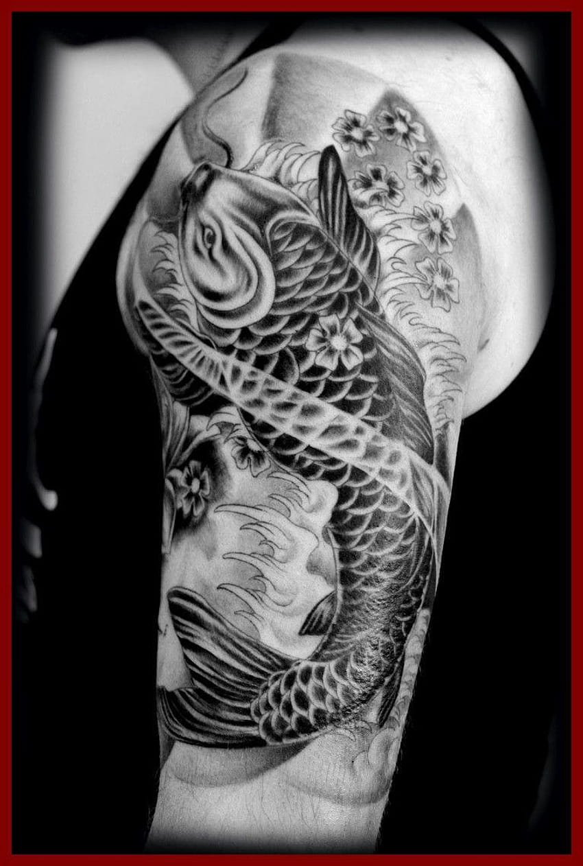 Marvelous Best Koi Fish Tattoo Ideas Pic Of Black Concept And HD phone  wallpaper | Pxfuel