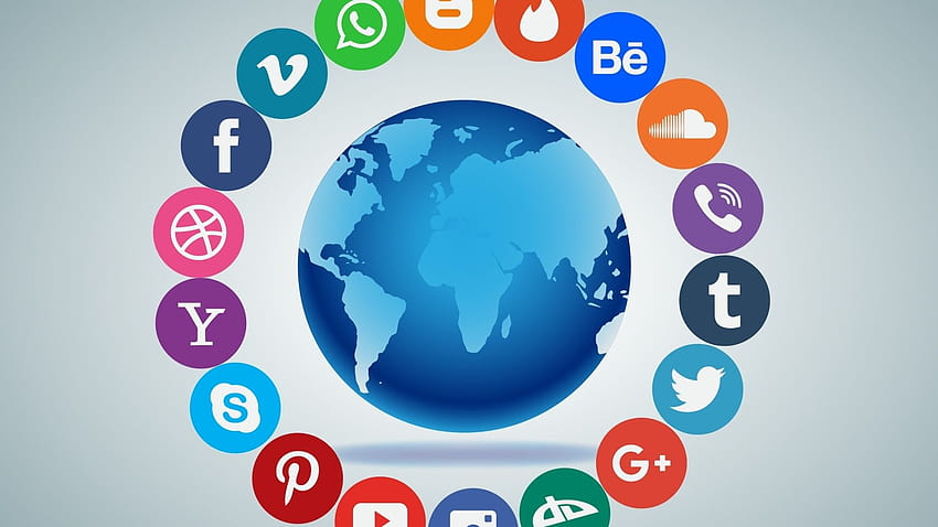 6 Social Media, social media logo HD wallpaper