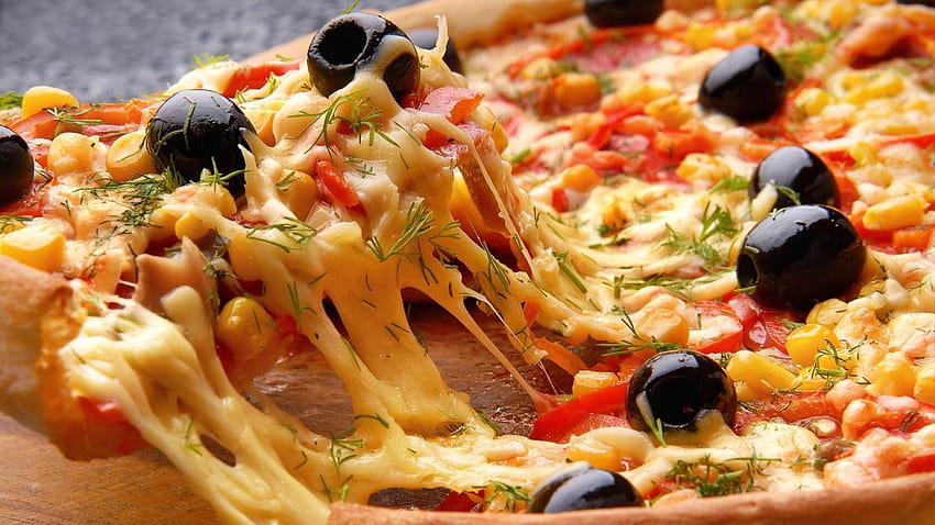 Pizza au fromage Résolution de haute qualité, rouleaux de pizza Fond d'écran HD