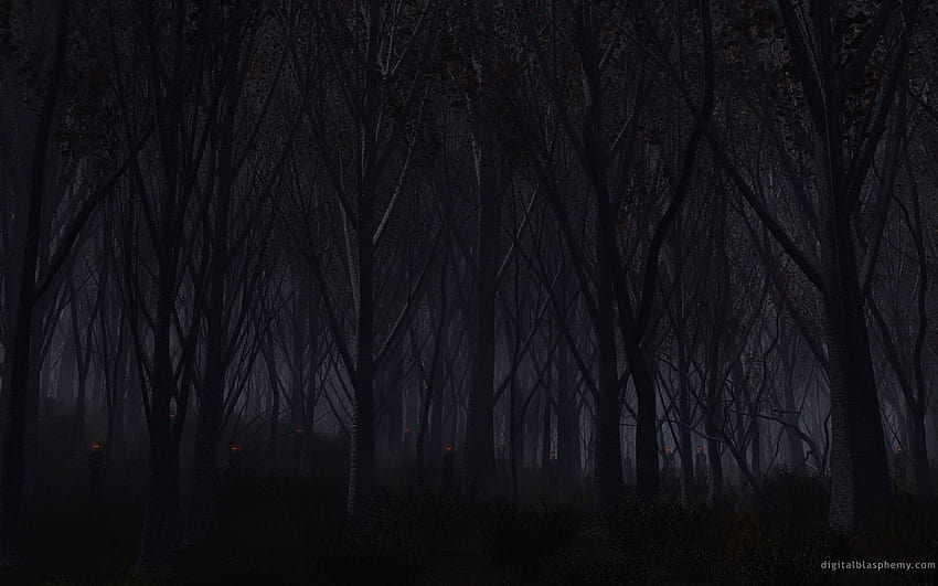 ciemny las hellsing noc czerwone oczy drzewo Tapeta HD