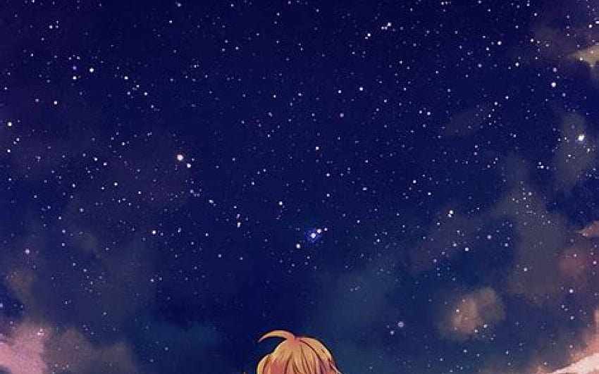 Anime sky art wallpaper background. Fantasy sky with beautiful star falls,  Star falls with beautiful flares, Starry night, Beautiful starry night with  sky view, Digital art style, Generative AI. Stock Illustration |