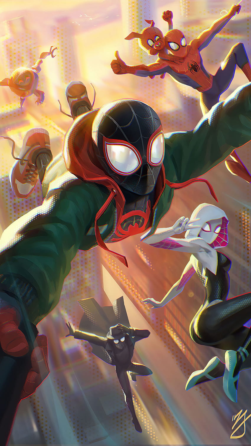 Celebrity Rumor: Spider Man Miles Morales Phone : Illustration Of Spider Man Falling Down Miles Morales Spider Man Into The Spider Verse Flare / This s up the HD phone wallpaper