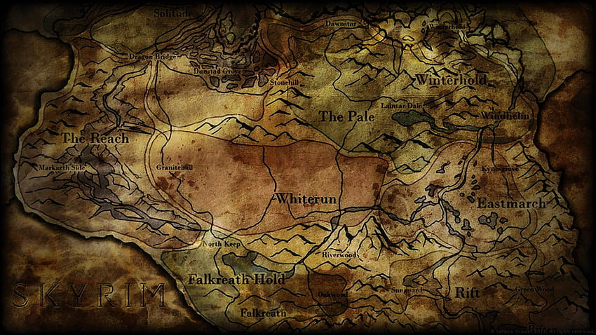 Skyrim Map HD wallpaper