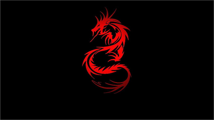Dragón rojo, juego negro fondo de pantalla