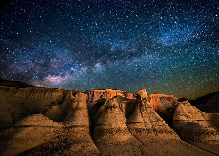 landscape, Nature, Milky Way, Galaxy, Starry Night, Desert, new mexico HD wallpaper