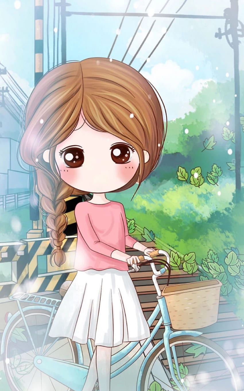 Mobile cute girl cartoon HD wallpapers | Pxfuel