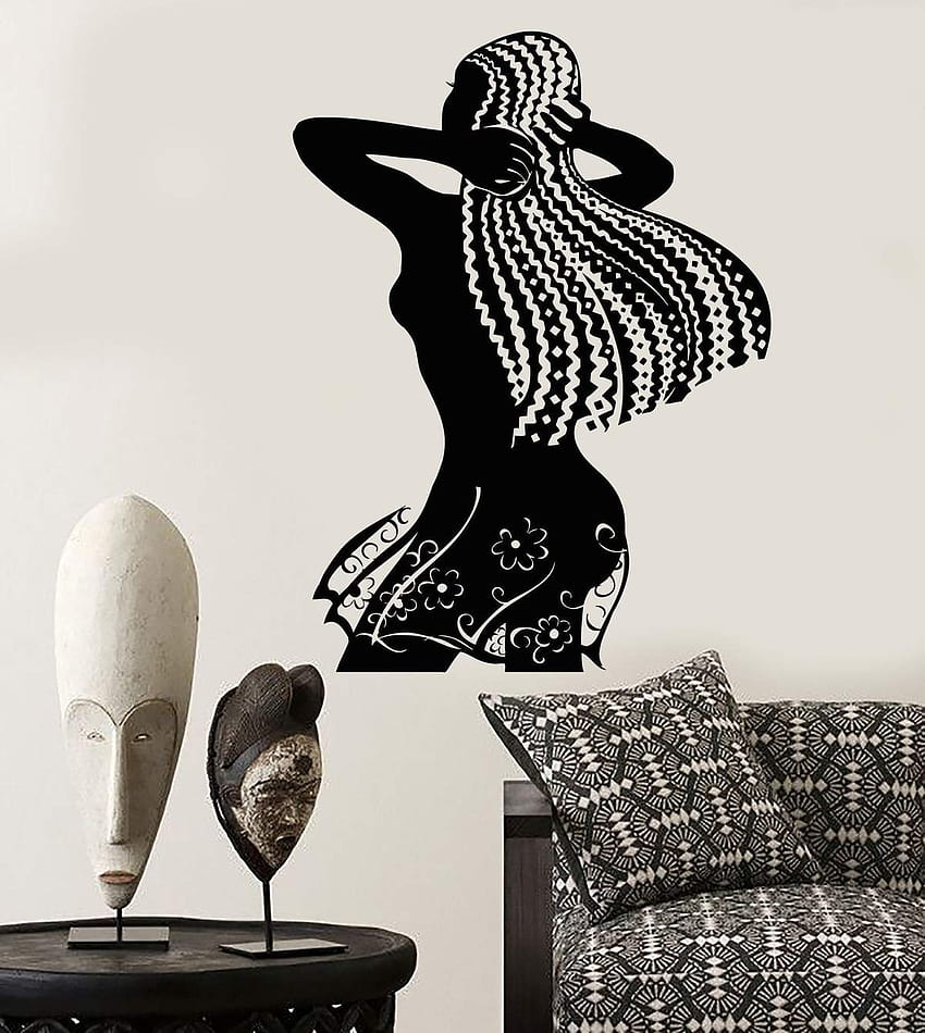 Vinyl-Wandaufkleber, afrikanische Frau, ethnisches Dekor, Afrika-Stil-Aufkleber, Kookaburra-Aufkleber HD-Handy-Hintergrundbild