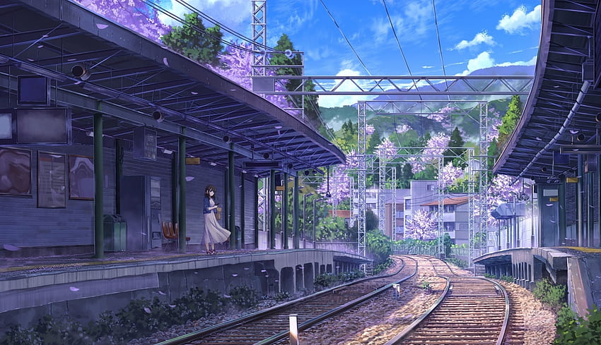 4561871 5 Centimeters Per Second, train station, anime, Makoto Shinkai -  Rare Gallery HD Wallpapers