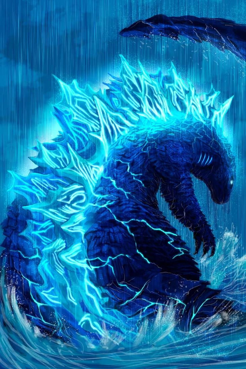 Godzilla vs King Ghidorah Epicka bitwa od MissSaber444 na elektrycznej godzilli Tapeta na telefon HD