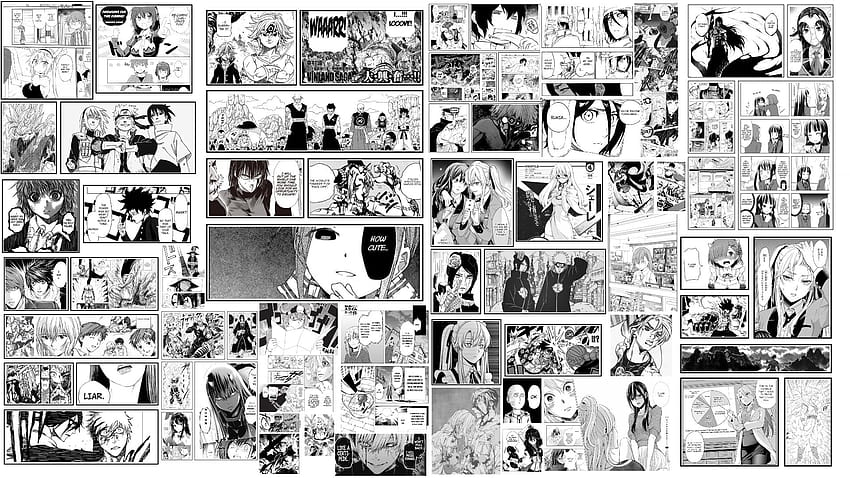 Anime/Manga crossover [1920×1080] :, black and white anime manga HD wallpaper