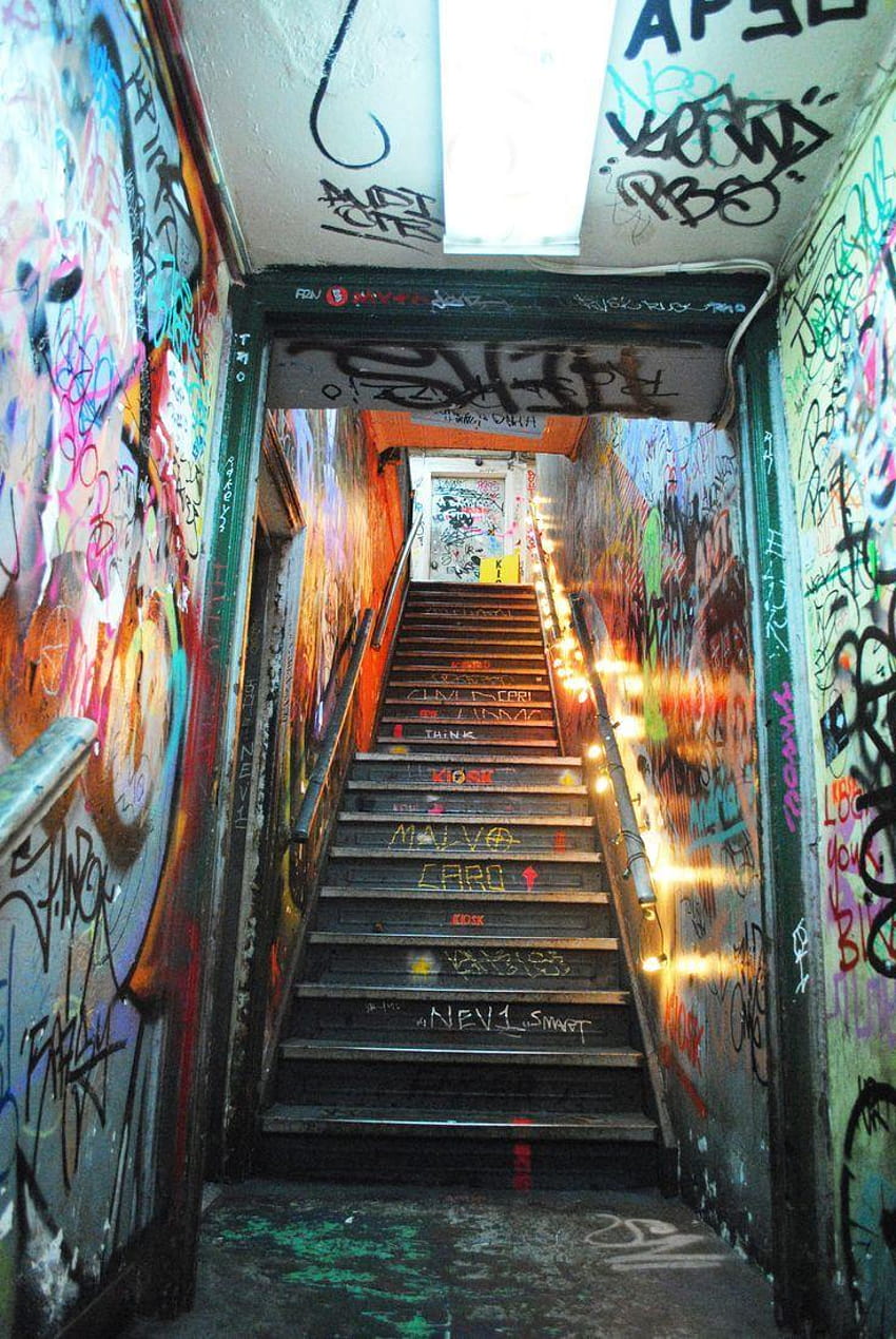 graficzne graffiti Street Art Nowy Jork soho, graffiti ulica tło Tapeta na telefon HD