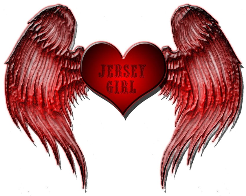 Jersey Girls, heart with wings HD wallpaper