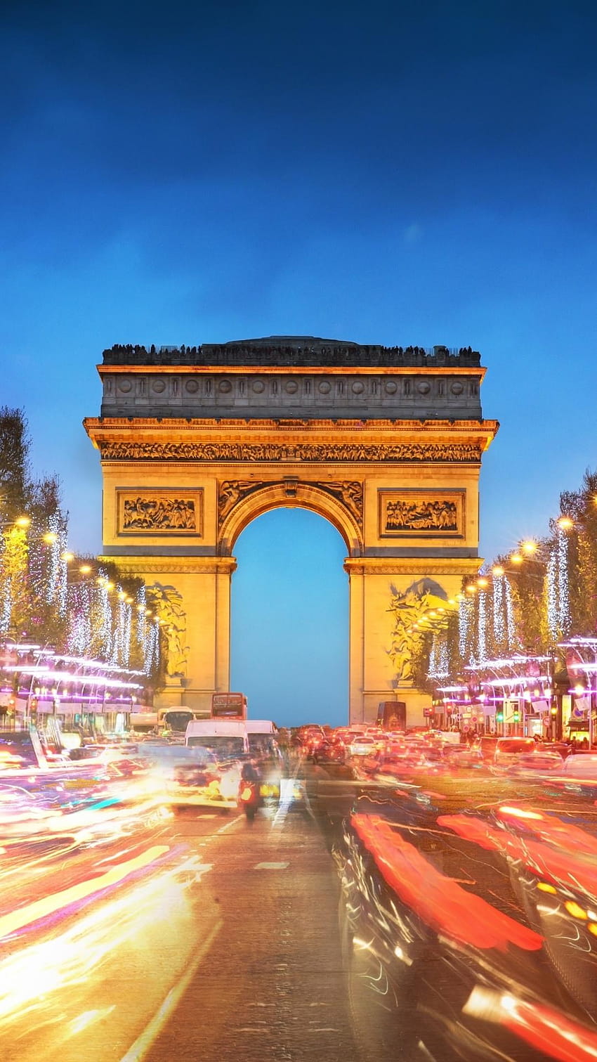 Arc de Triomphe Paris Ultra HD telefon duvar kağıdı