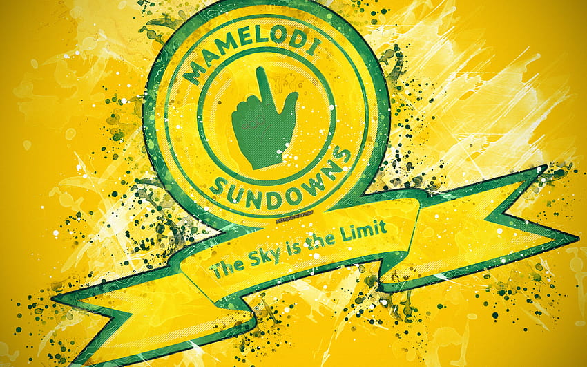 Mamelodi Sundowns FC, peinture, logo, couchers de soleil Fond d'écran HD