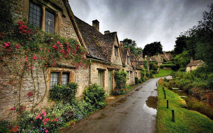 프랑스 시골, 아름다운 시골 마을 HD 월페이퍼