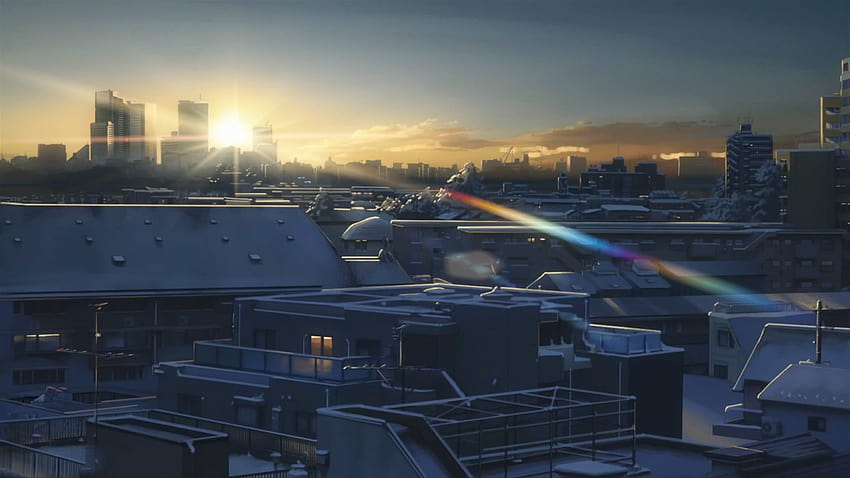 Makoto Shinkai Snowy City Data HD wallpaper