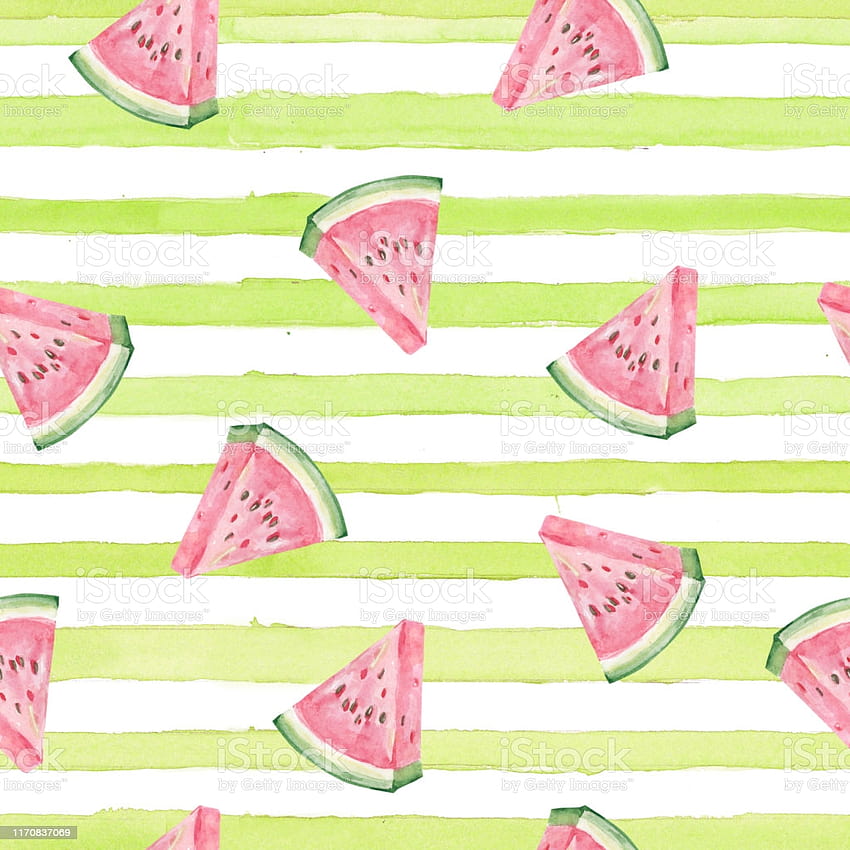 Watercolor Cute Abstract Watercolor Strocks And Watermelon Aquarelle Cute Backgrounds For Fabric Textile Or Stock Illustration HD phone wallpaper