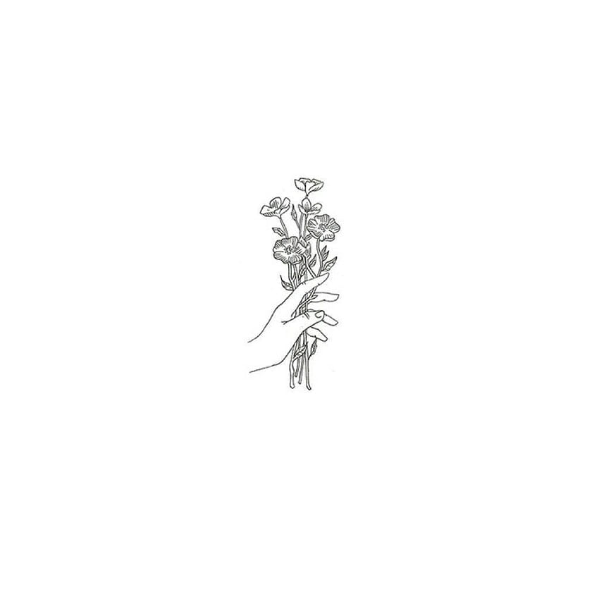 미적 미니멀리스트 단순한 꽃 , 미니멀리스트 드로잉 미학 HD 전화 배경 화면