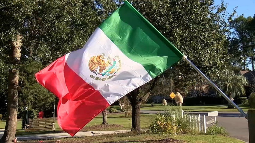 Poczuj mój gniew”: rasistowski list grozi rodzinie z Karoliny Północnej, która powiewała meksykańską flagę przed swoim domem, flaga Meksyku 2021 Tapeta HD