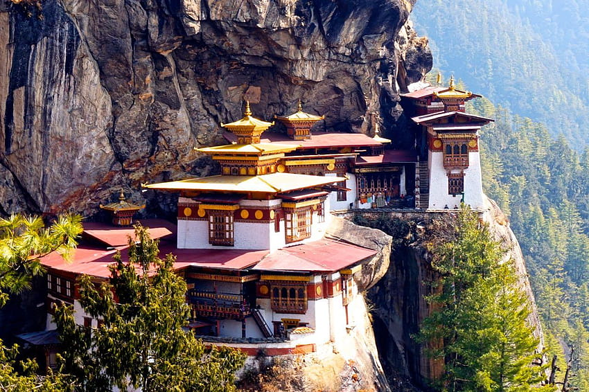 Butão, templo do ninho de tigres papel de parede HD