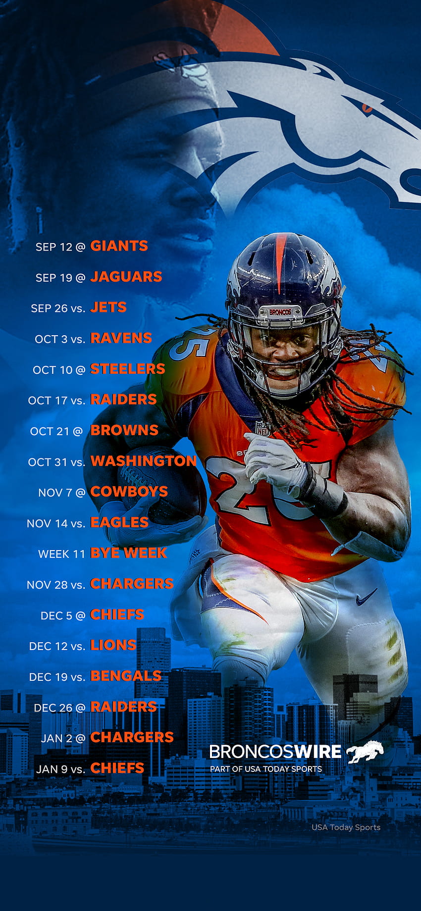 2015 Denver Broncos Schedules (Computer Wallpaper and Printable)