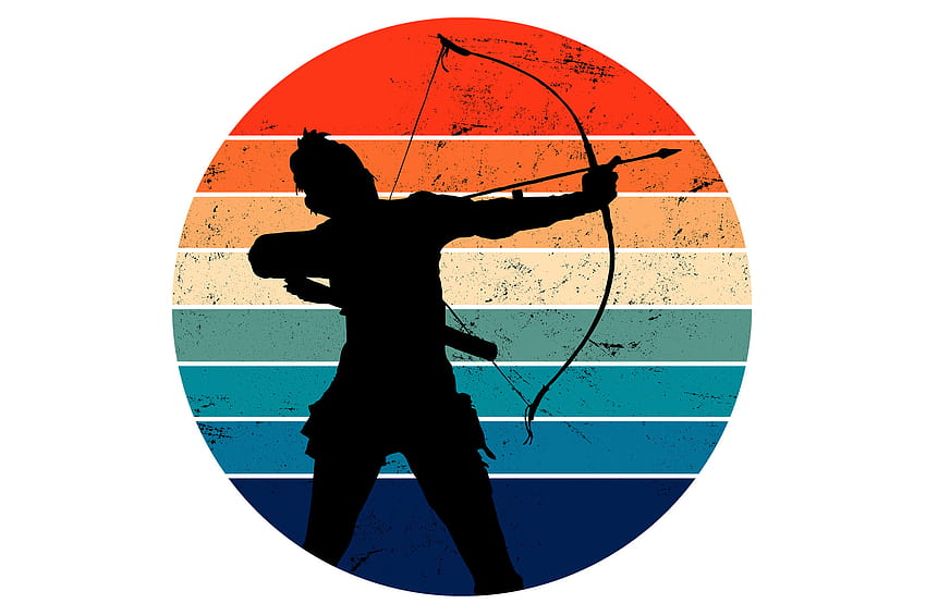 Archer Silhouette Archery Retro Sunset Grafica di Topstar · Creative Fabrica Sfondo HD