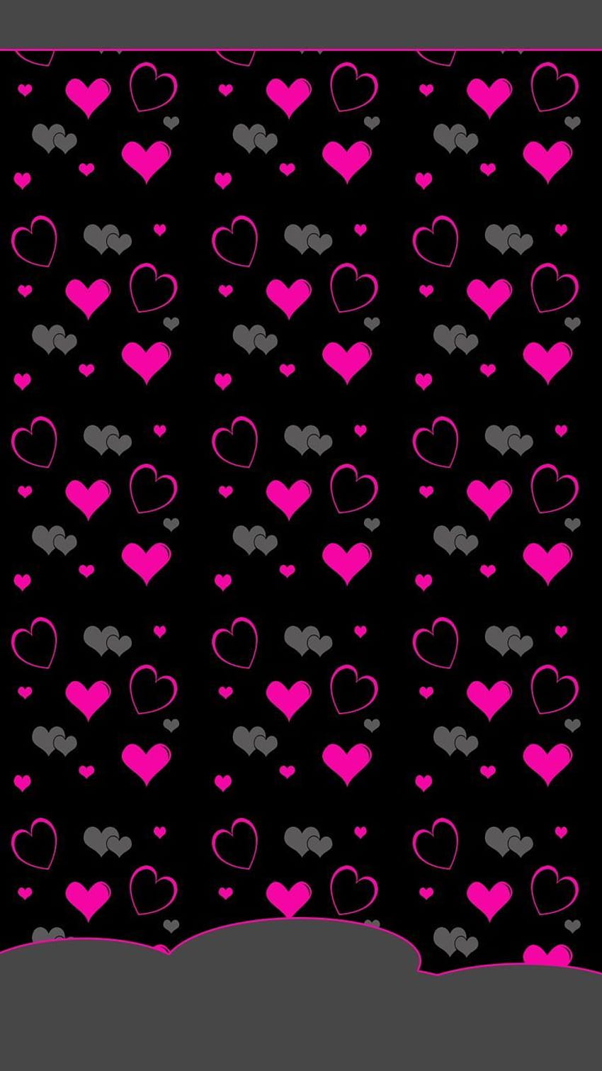 Pink and Black hearts:: Search black on Zedge and personalize your phone to suit you. Star…, amoled valentine HD phone wallpaper